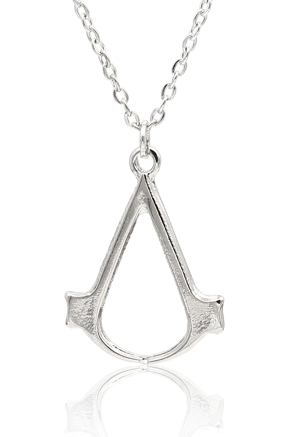 Assassin's Creed Kolye Oyuncu Kolyesi - Gümüş Renk - Klasik Zincir - 65 cm