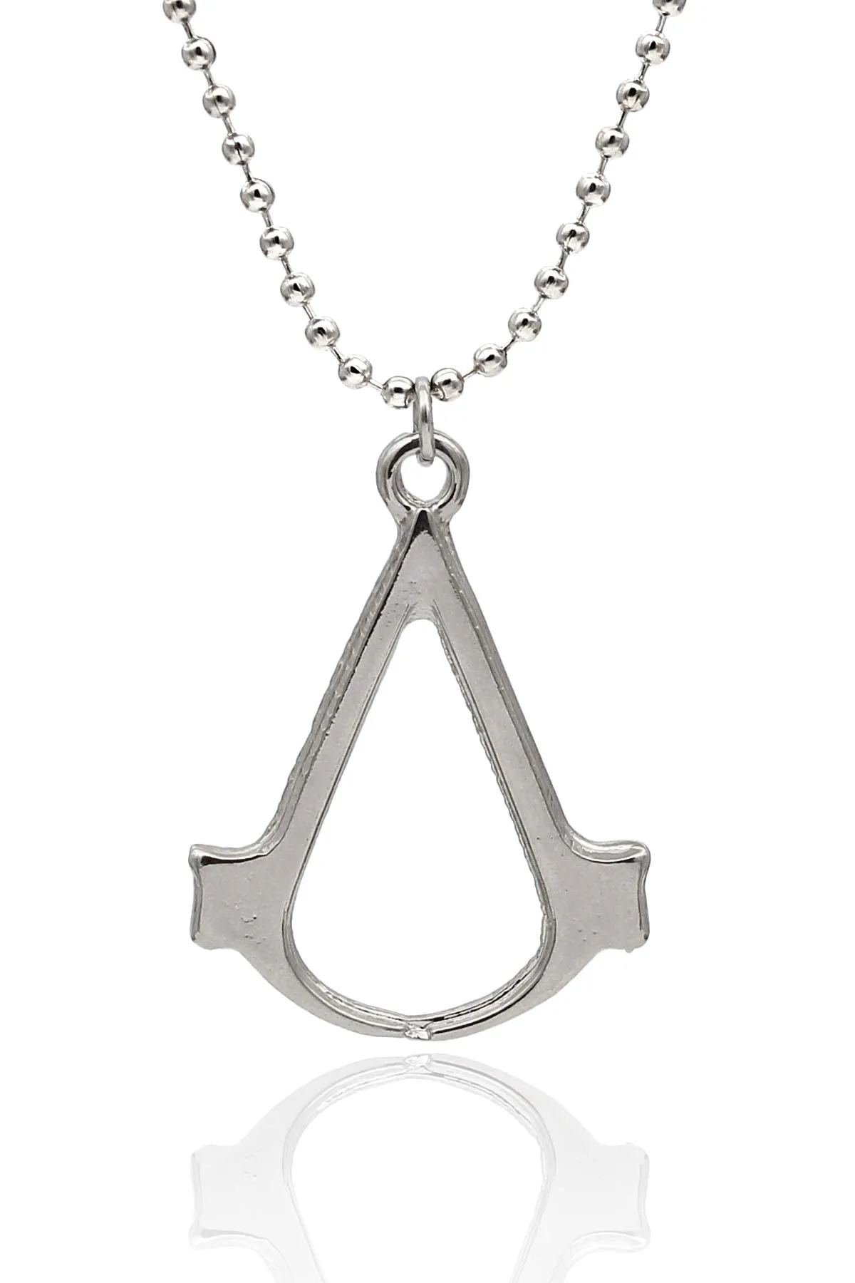 Assassin's Creed Kolye Oyuncu Kolyesi - Gümüş Renk - Top Zincir - 65 cm