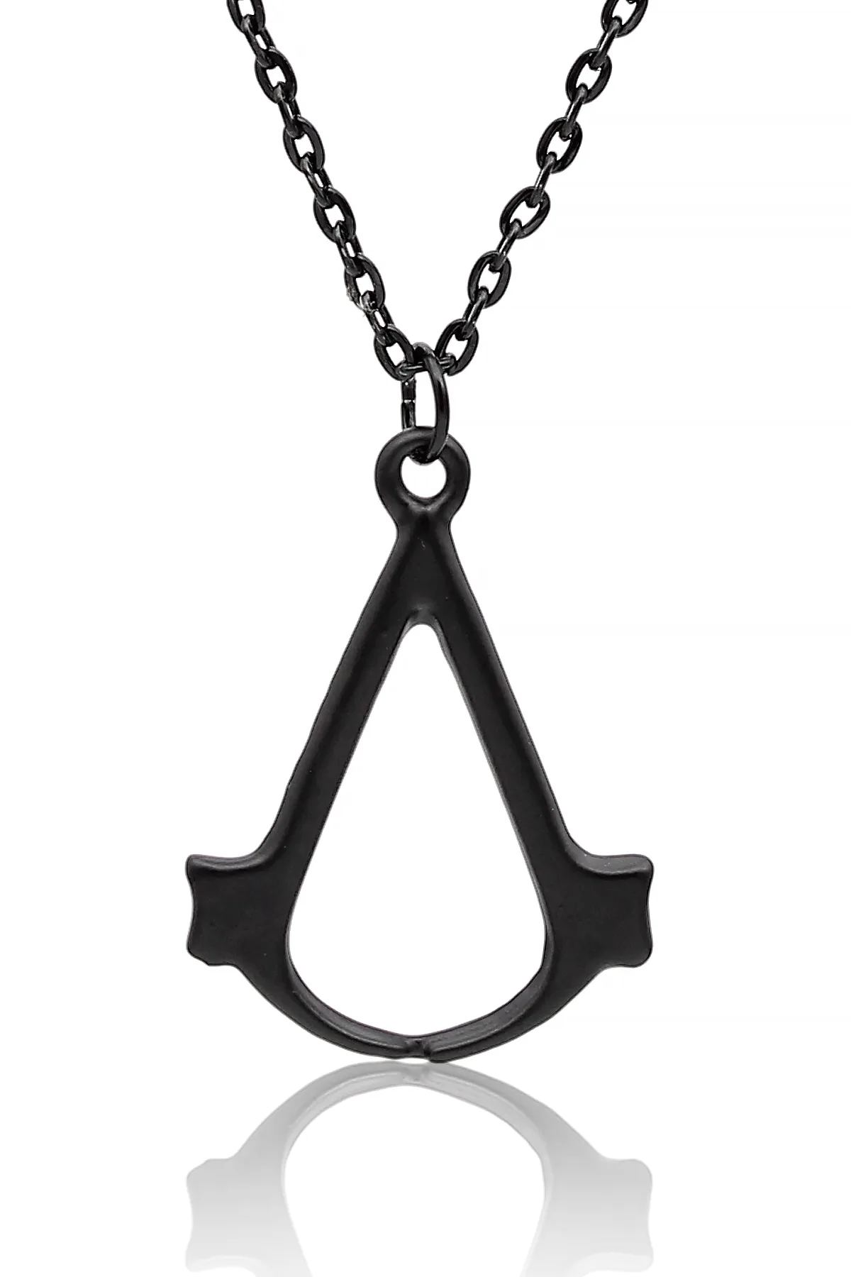 Assassin's Creed Kolye Oyuncu Kolyesi - Siyah Renk - Klasik Zincir - 65 cm