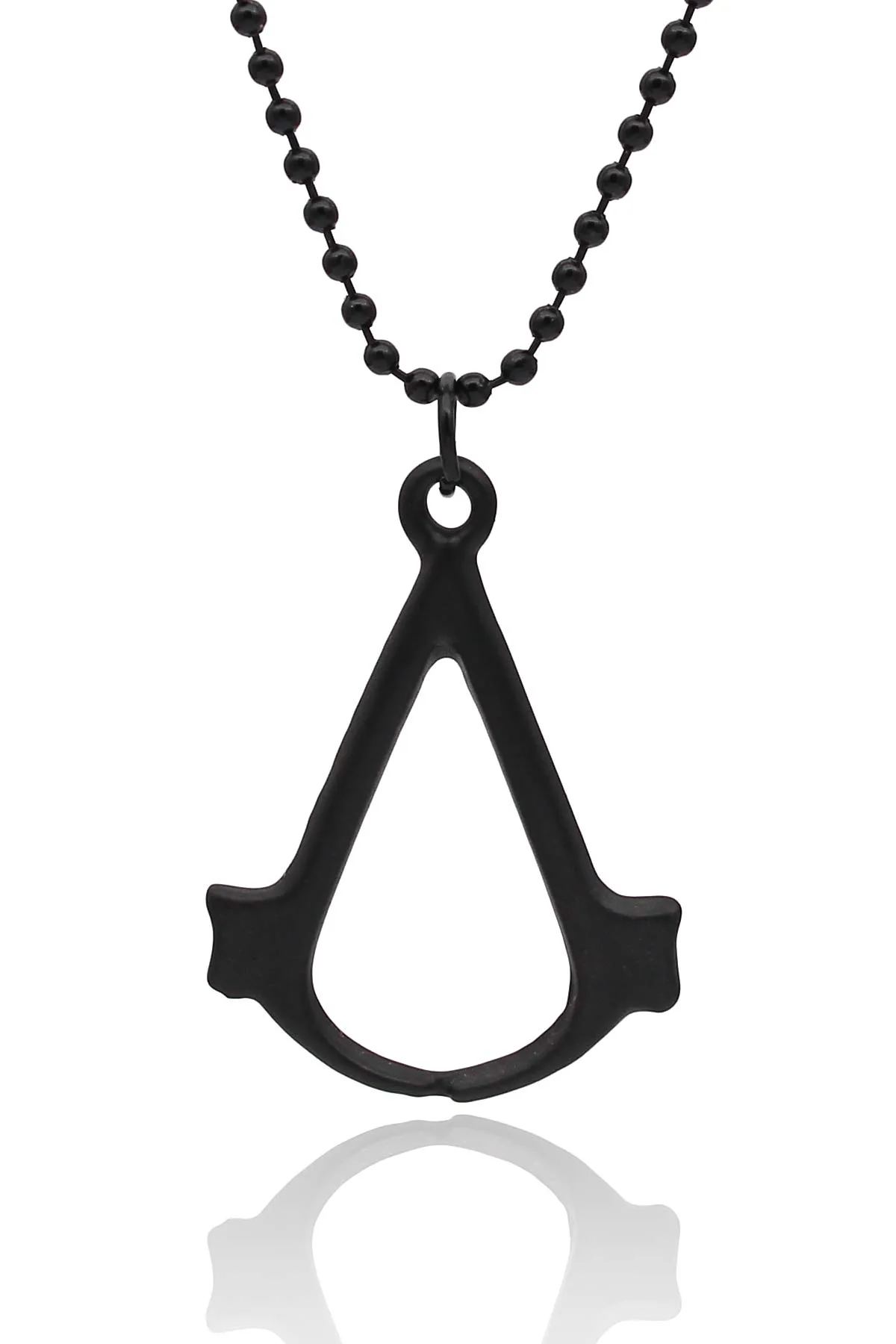 Assassin's Creed Kolye Oyuncu Kolyesi - Siyah Renk - Top Zincir - 65 cm