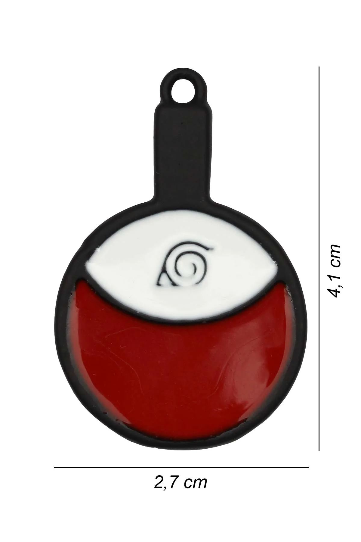Naruto Uchiha Sembol Kolye - Mineli, - Siyah Renk - Burgu Zincir - 65 cm