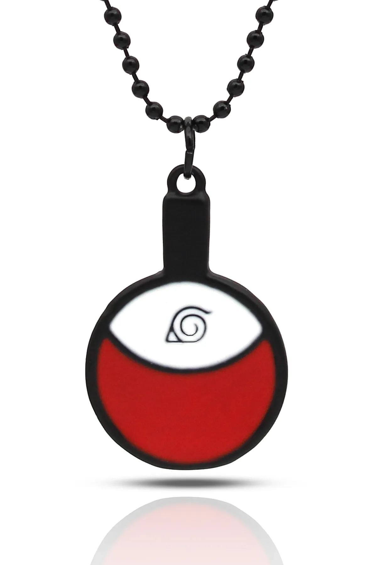 Naruto Uchiha Sembol Kolye - Mineli, - Siyah Renk - Top Zincir - 65 cm