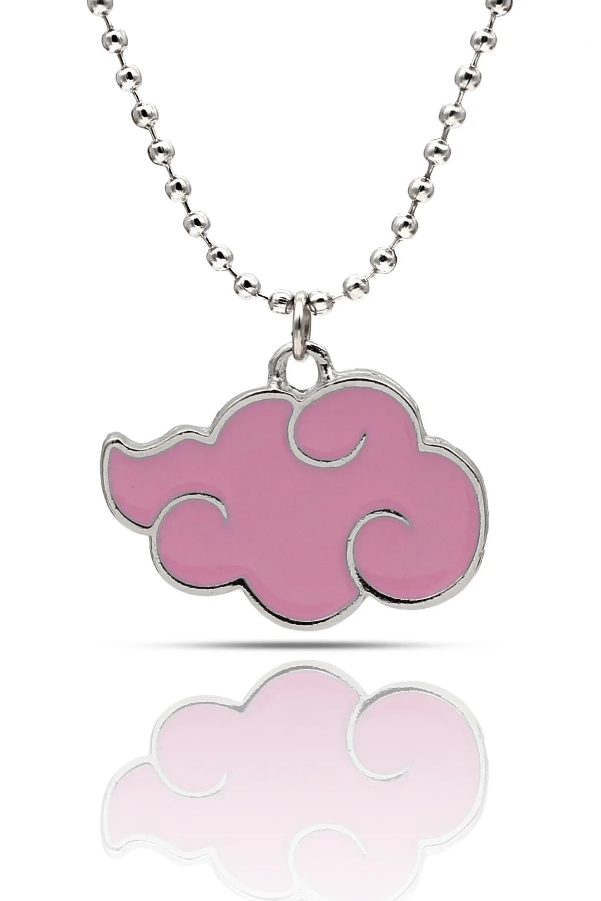 Naruto Anime Akatsuki Bulut Kolye - Pembe Mineli - Pembe Renk - Top Zincir - 65 cm