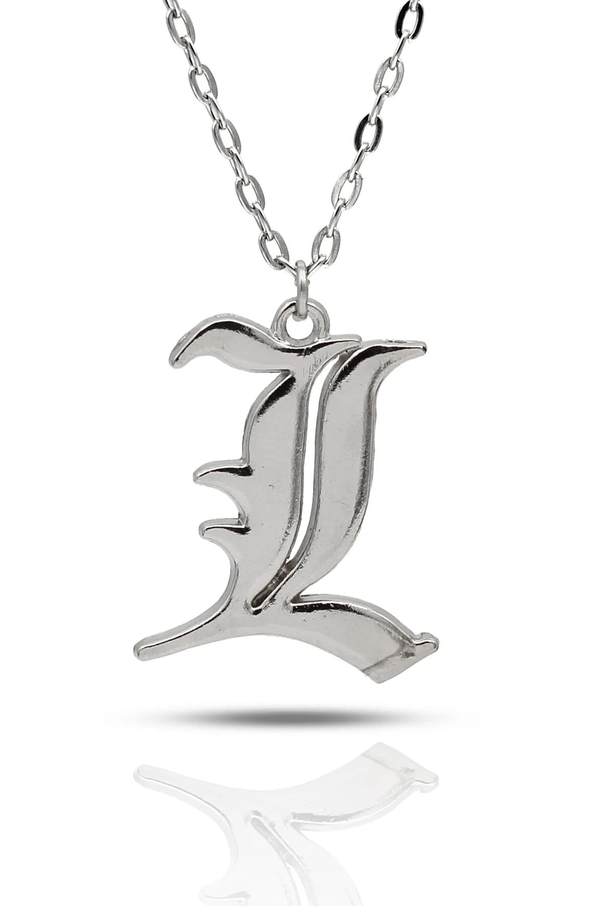 Death Note L Ryuzaki Anime Kolye - Gümüş Renk - Klasik Zincir - 65 cm