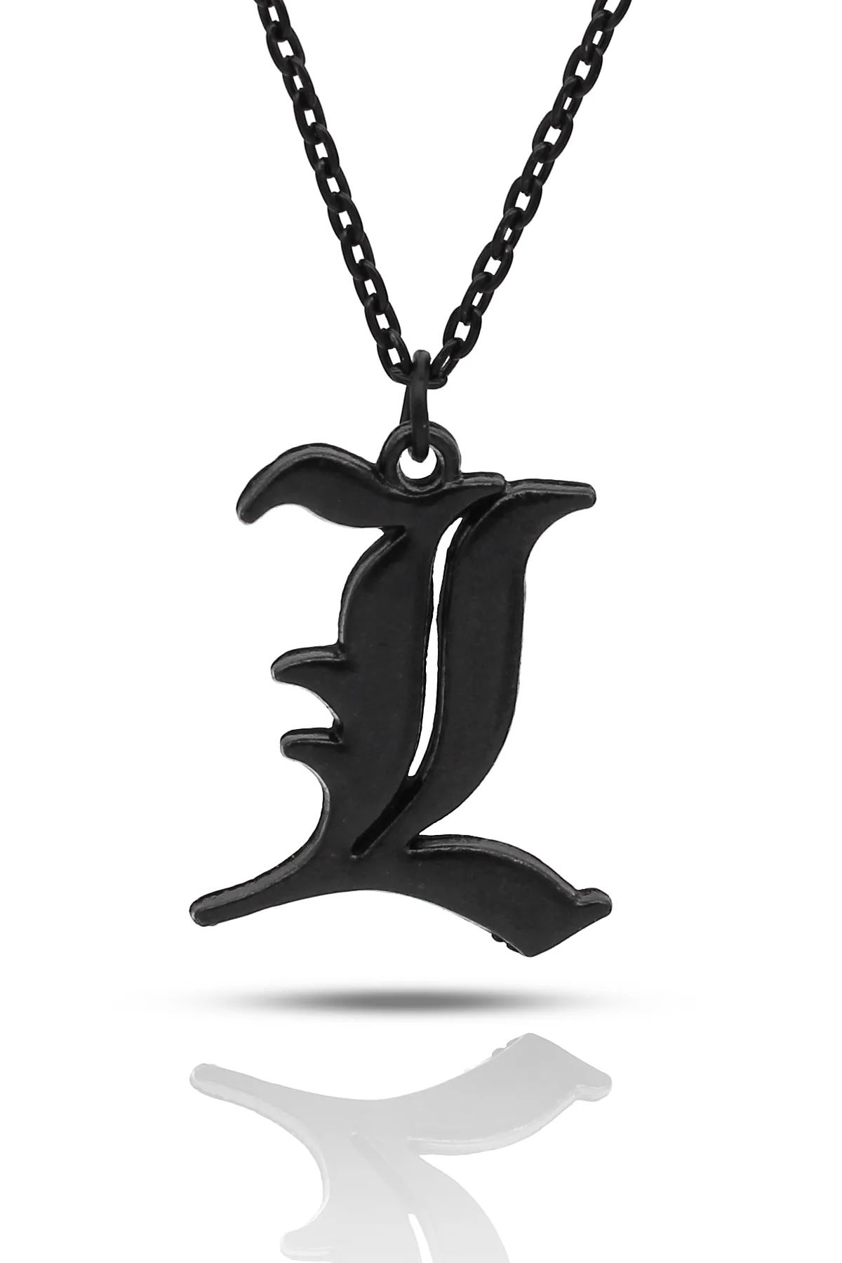 Death Note L Ryuzaki Anime Kolye - Siyah Renk - Klasik Zincir - 65 cm