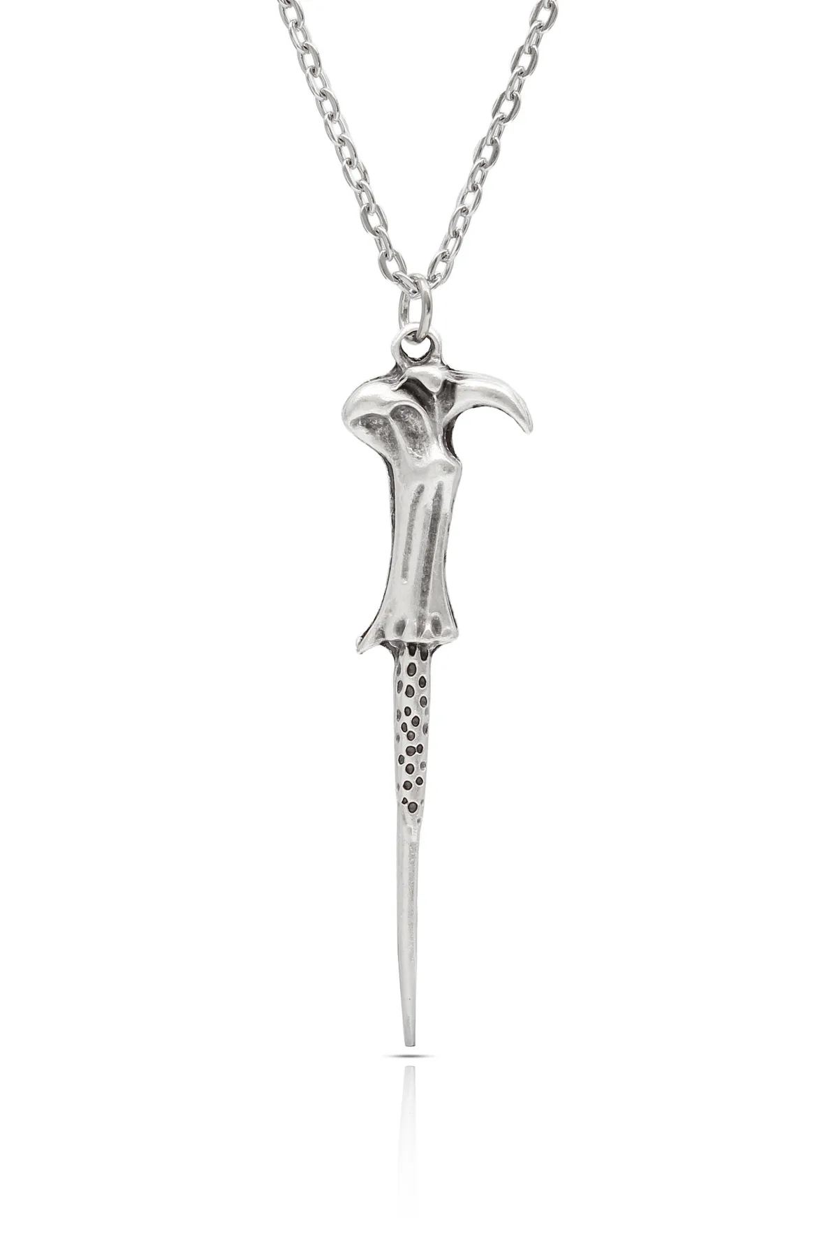 Harry Potter Voldemort Asa Kolye - Antik Gümüş Kaplama - Antik Gümüş Kaplama - Klasik Zincir - 65 cm