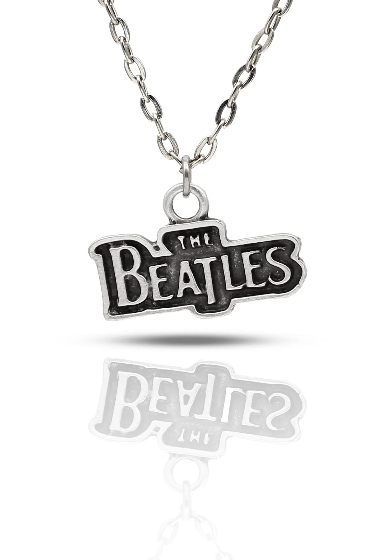 The Beatles Kolye - Antik Gümüş Kaplama - Antik Gümüş Kaplama - Klasik Zincir - 65 cm