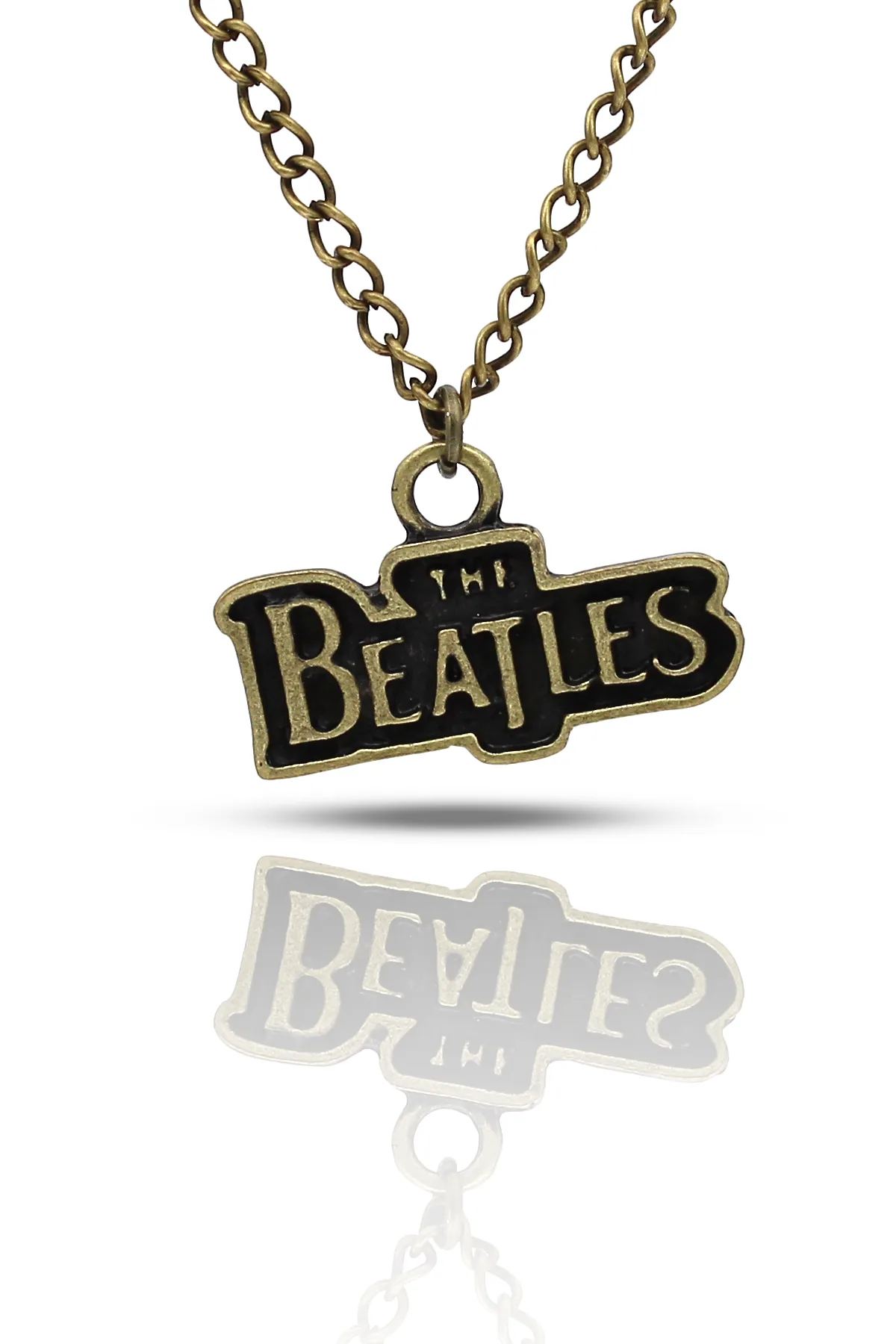 The Beatles Kolye - Antik Gümüş Kaplama - Antik Sarı Kaplama - Klasik Zincir - 65 cm